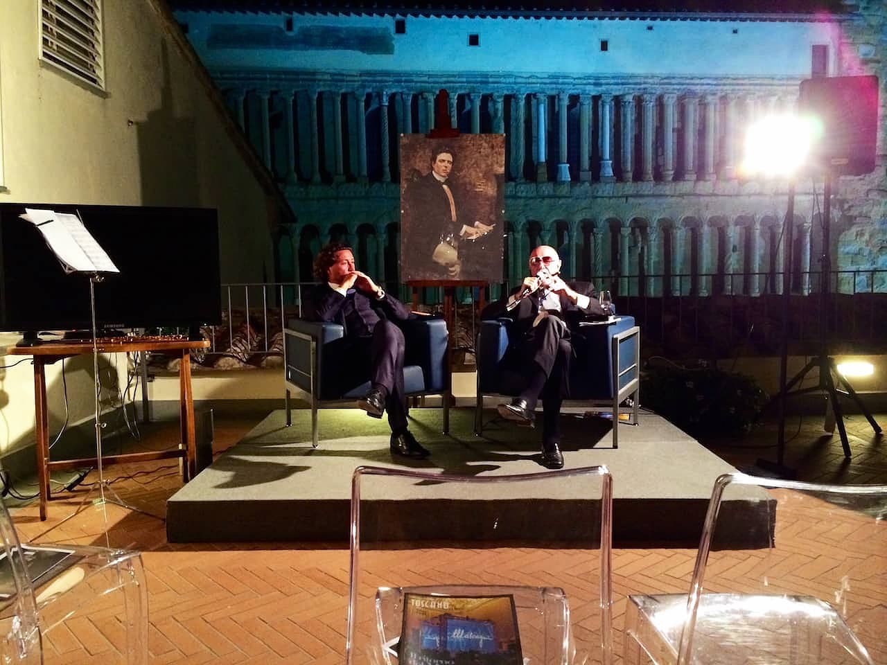 Casa Bruschi, Terrazzo in occasione della conferenza sul Sigaro Toscano Mascagni