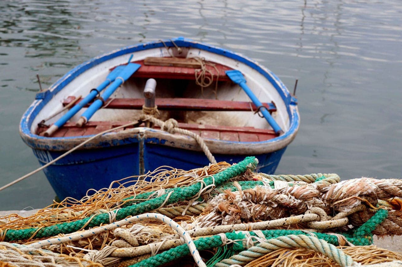 Barca e reti da pesca a La Spezia