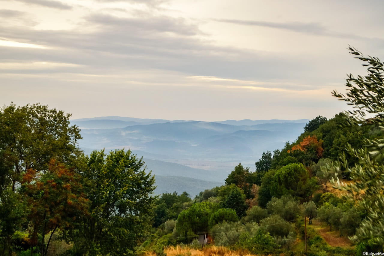 Panorama delle colline intorno alla città di Montalcino